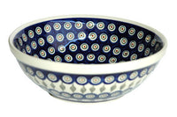 Peacock Large Serving Bowl Polish Pottery