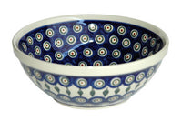 Peacock Medium Serving Bowl Polish Pottery