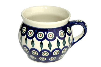 Peacock Bell Shaped Mug Polish Pottery