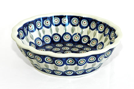 Peacock Medium Scallop Bowl Polish Pottery