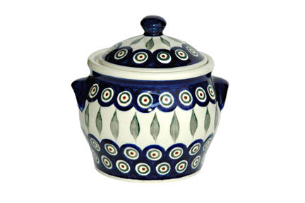 Peacock Small Canister Polish Pottery