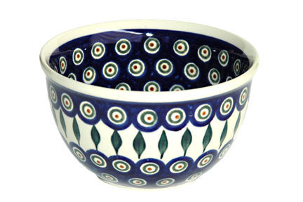 Peacock Small Mixing Bowl Polish Pottery