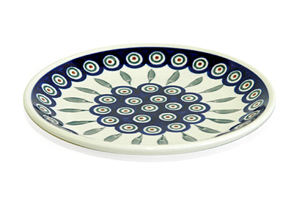 Peacock Dessert Plate Polish Pottery