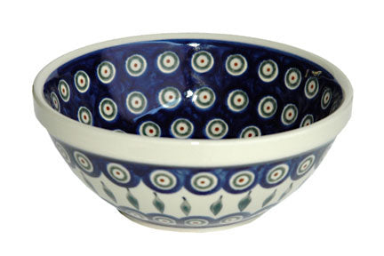 Peacock Small Serving Bowl Polish Pottery