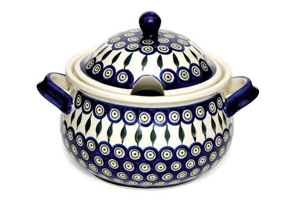 Peacock Soup Tureen Polish Pottery