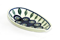 Peacock Small Spoon Rest Polish Pottery