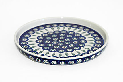 Peacock Torte Plate Polish Pottery