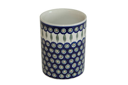 Peacock Utensil Jar Polish Pottery