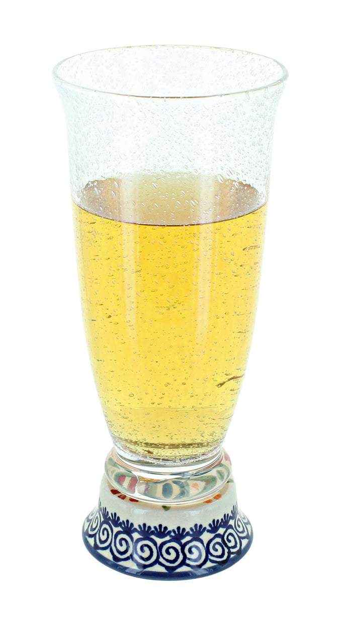 Polish Pottery Garden Bouquet Beer Glass
