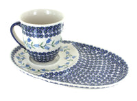 Polish Pottery Tulip Breakfast Plate with Breakfast Mug