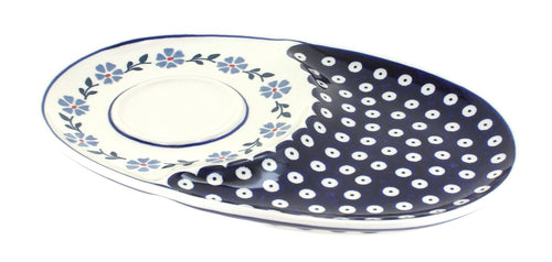 Polish Pottery Blue Violet Breakfast Plate