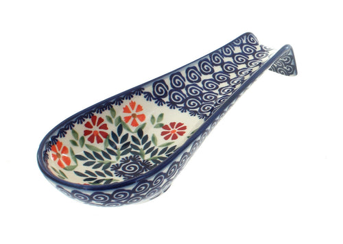 Polish Pottery Garden Bouquet Medium Spoon Rest