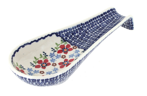 Polish Pottery Red Poppy Medium Spoon Rest