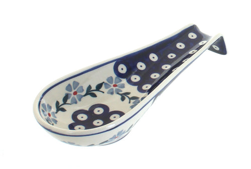 Polish Pottery Blue Violet Medium Spoon Rest