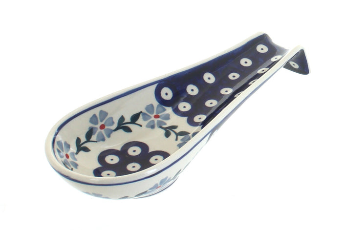 Polish Pottery Blue Violet Medium Spoon Rest