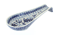 Polish Pottery Vintage Blue Daisy Medium Spoon Rest