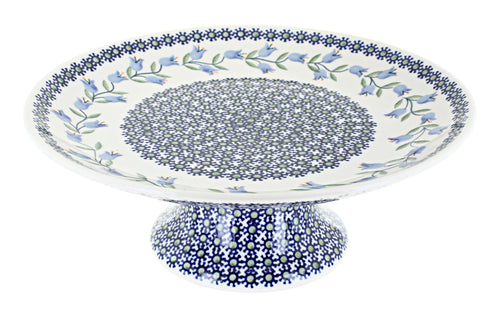 Polish Pottery Tulip Pedestal Cake Plate