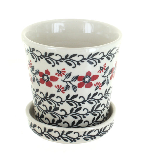 Polish Pottery Scarlett Ivy Flower Pot