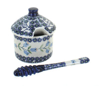 Polish Pottery Tulip Honey Pot & Dipper