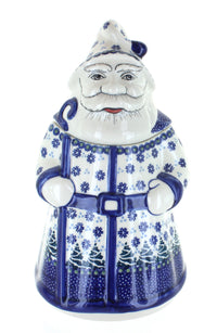 Polish Pottery Festive Fir Santa Cookie Jar