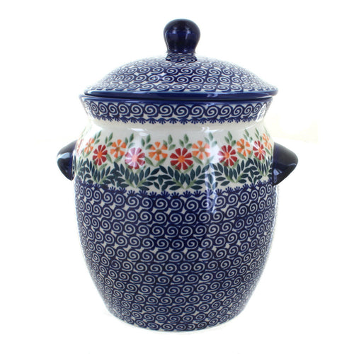 Polish Pottery Garden Bouquet Cookie Jar