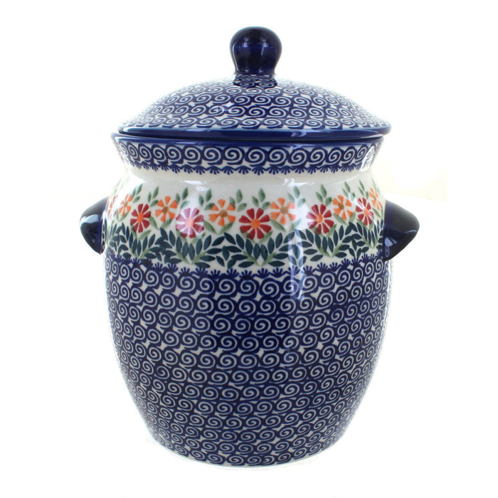 Polish Pottery Garden Bouquet Cookie Jar