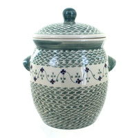 Polish Pottery Sage Floral Cookie Jar