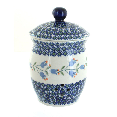 Polish Pottery Tulip Garlic Keeper