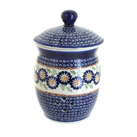 Polish Pottery Peach Blossom Garlic Keeper