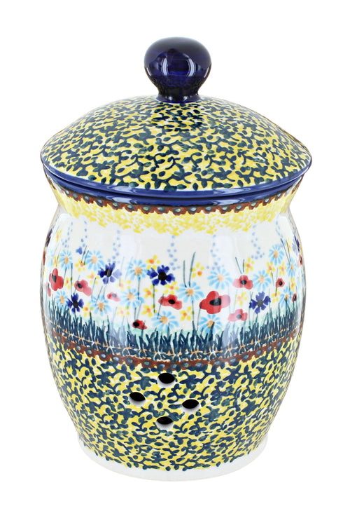 Polish Pottery Prairie Garden Garlic Keeper