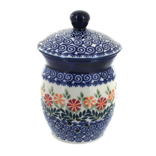 Polish Pottery Garden Bouquet Garlic Keeper