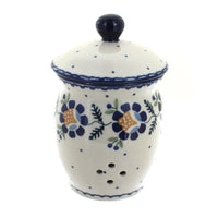 Polish Pottery Sunflower Garlic Keeper
