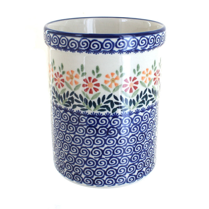 Polish Pottery Garden Bouquet Utensil Jar