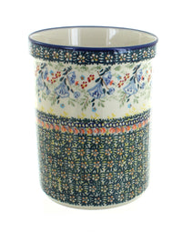 Polish Pottery Periwinkle Utensil Jar