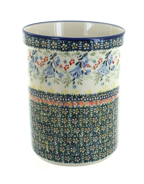 Polish Pottery Periwinkle Utensil Jar