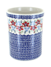 Polish Pottery Red Poppy Utensil Jar
