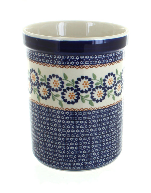 Polish Pottery Peach Blossom Utensil Jar