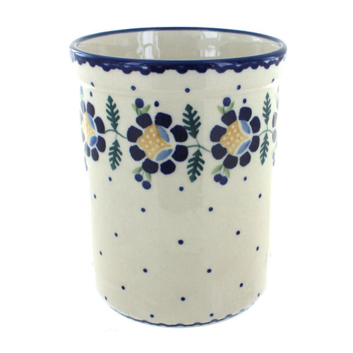 Polish Pottery Sunflower Utensil Jar