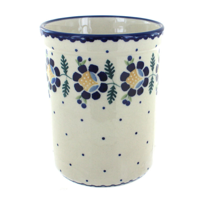 Polish Pottery Sunflower Utensil Jar