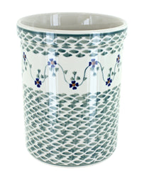Polish Pottery Sage Floral Utensil Jar