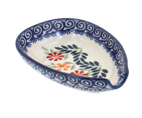 Polish Pottery Garden Bouquet Small Spoon Rest