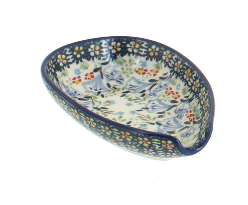 Polish Pottery Periwinkle Small Spoon Rest