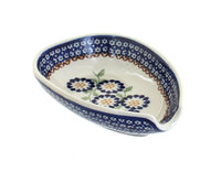 Polish Pottery Peach Blossom Small Spoon Rest