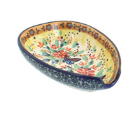 Polish Pottery Blue Butterfly Small Spoon Rest