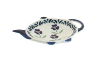 Polish Pottery Blue Daisy Teabag Holder