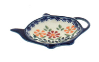 Polish Pottery Garden Bouquet Teabag Holder