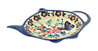 Polish Pottery Blue Butterfly Teabag Holder