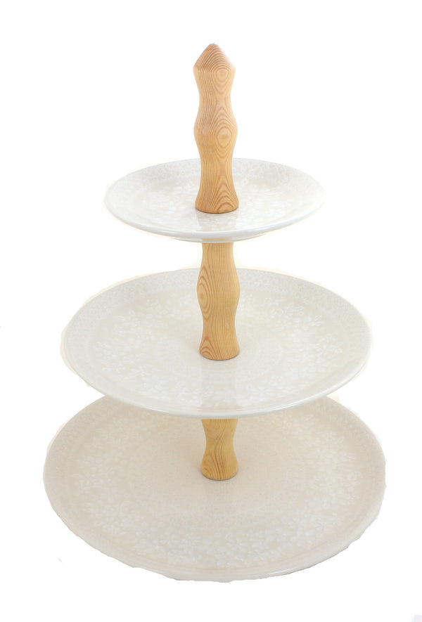 White Lace 3 Tier Dessert Stand