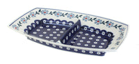 Polish Pottery Blue Violet Divided Dish