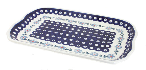 Polish Pottery Blue Violet Medium Serving Tray